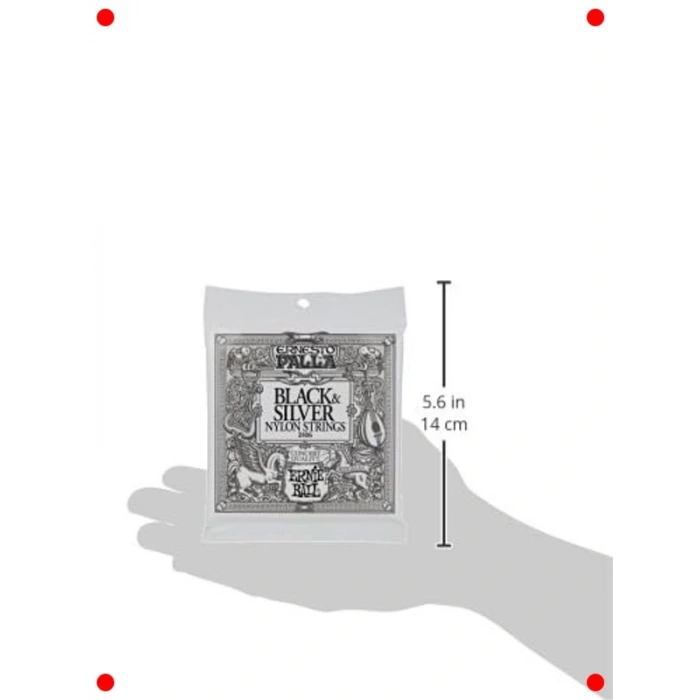 Klasik Gitar Telleri Naylon Siyah & Gümüş Set