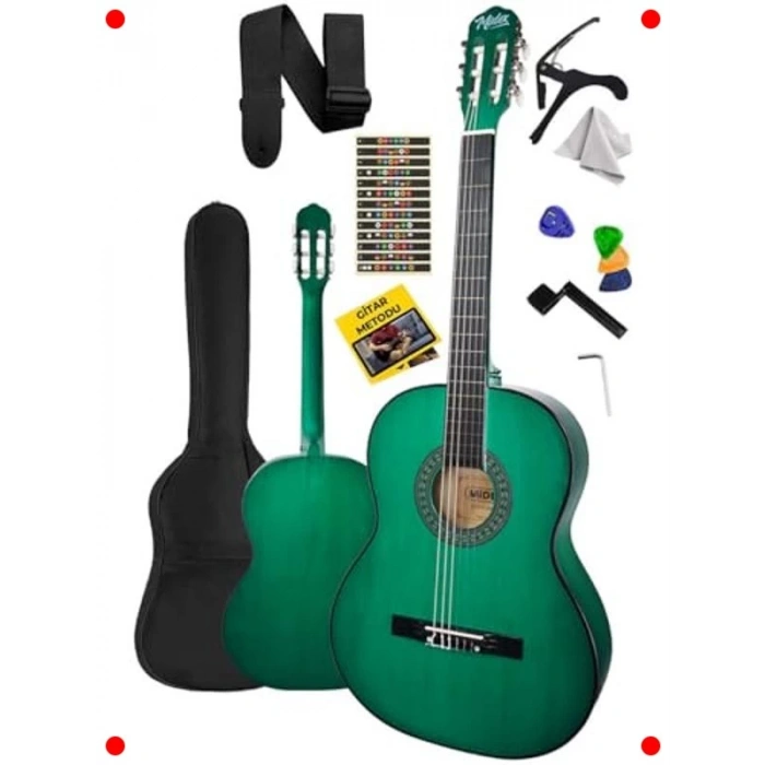 Klasik Gitar - Yetişkin Boy Full Set - Yeşil