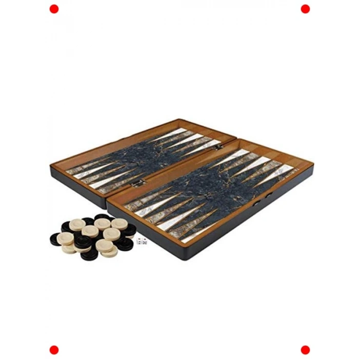 Klasik Mermer Desenli Tavla Seti