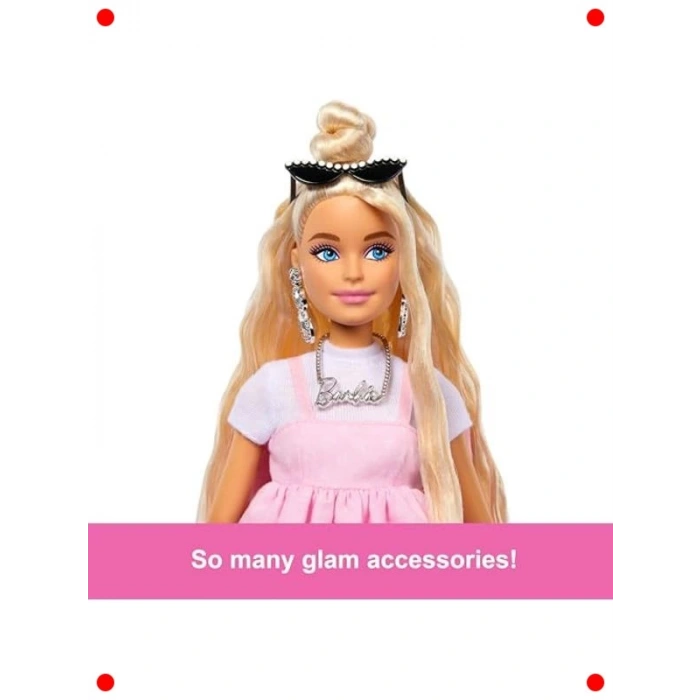 Klasik Tarz Pembe Elbiseli Moda Bebek - Sarı Saçlı