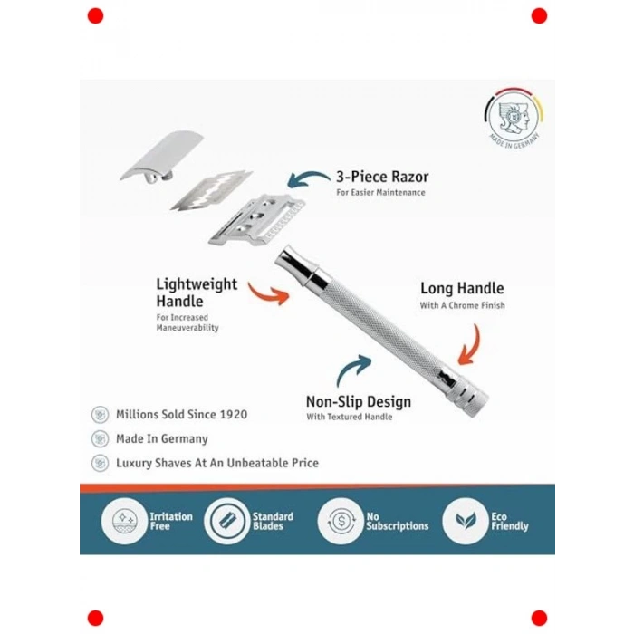 Klasik Uzun Saplı Güvenli Tıraş Makinesi