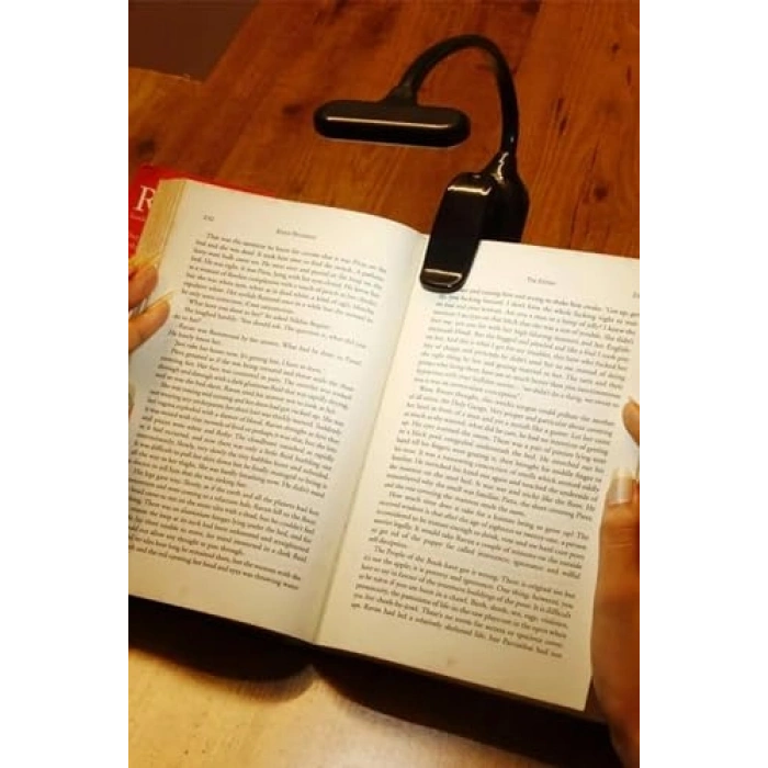 Klipsli Led Kitap Okuma Lambası, Mandallı ve Pille Çalışıyor