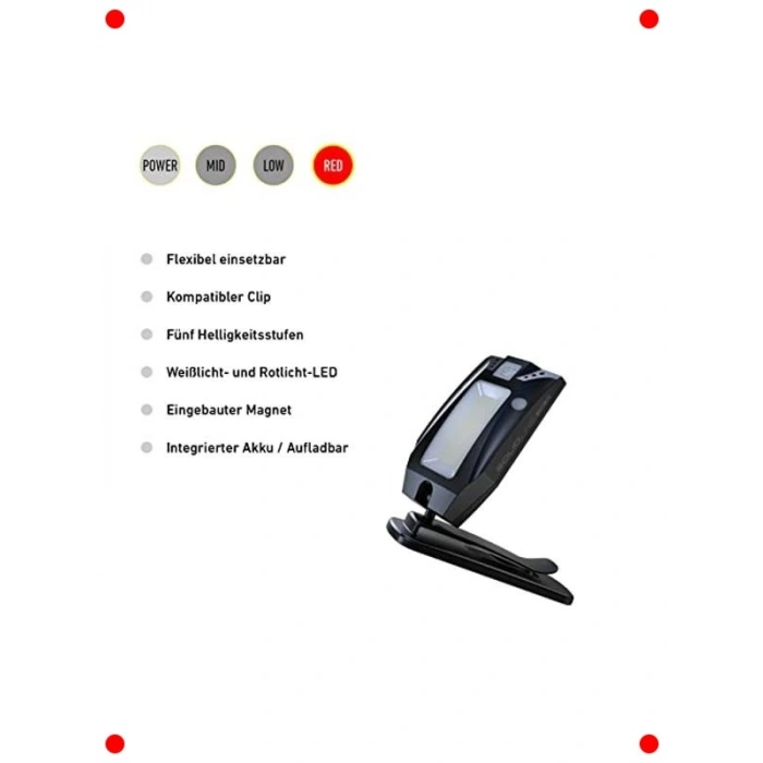 Klipsli ve Manyetik Şarj Edilebilir Fener