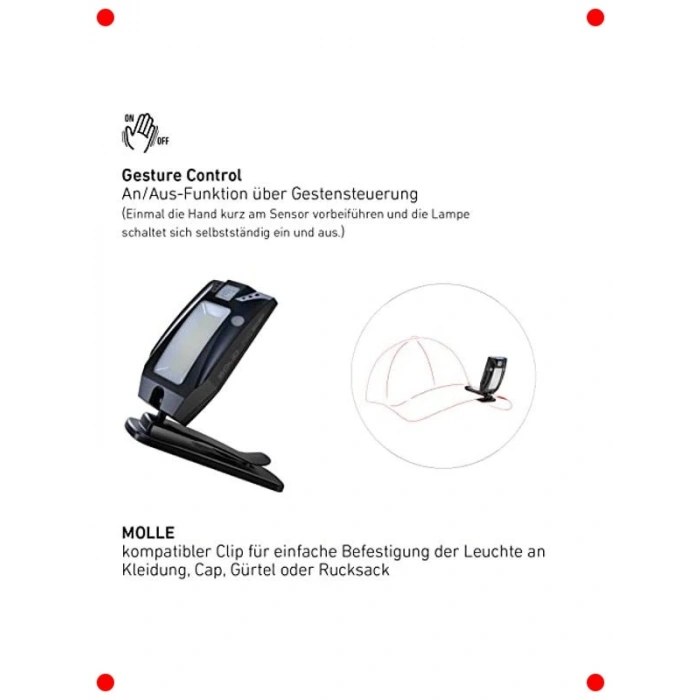 Klipsli ve Manyetik Şarj Edilebilir Fener