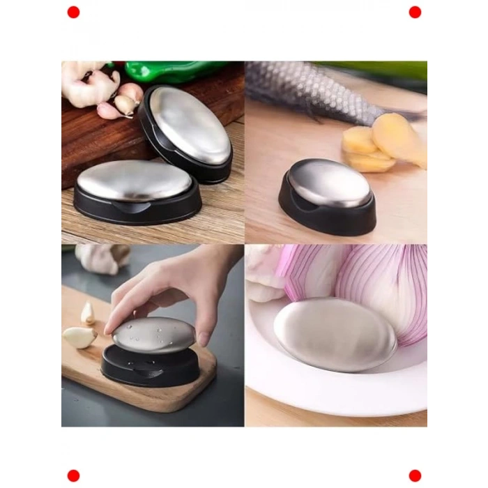 Koku Giderici Paslanmaz Çelik Sabun ve Stand Seti