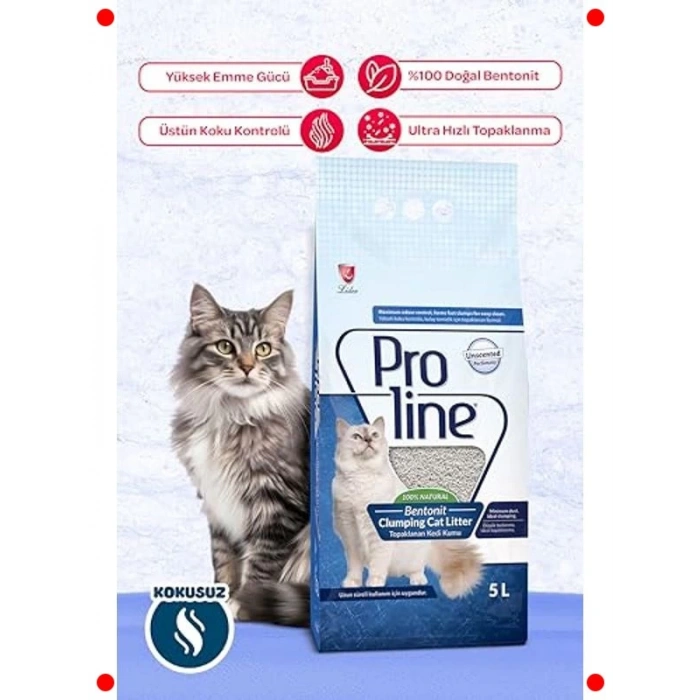 Kokusuz Doğal Bentonit Kedi Kumu 5 Litre