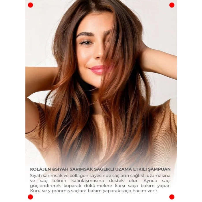 Kolajen Siyah Sarımsaklı Sağlıklı Uzama Şampuanı 1 L