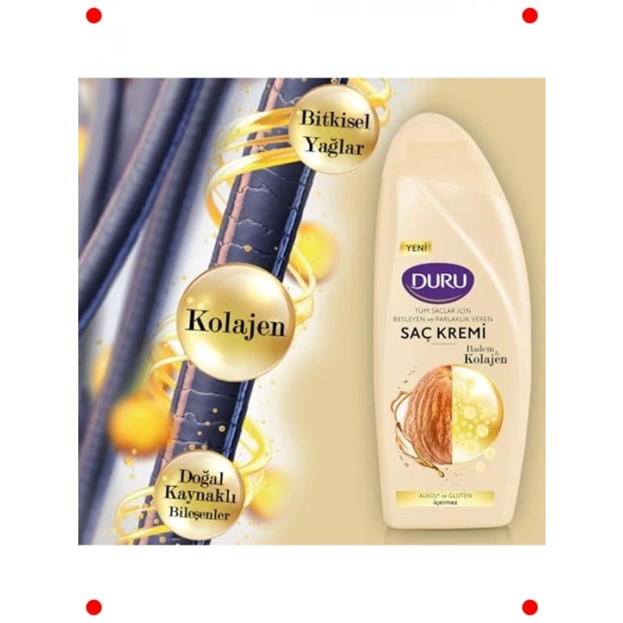 Kolajen ve Badem Özlü Nemlendirici Saç Kremi 500 ml