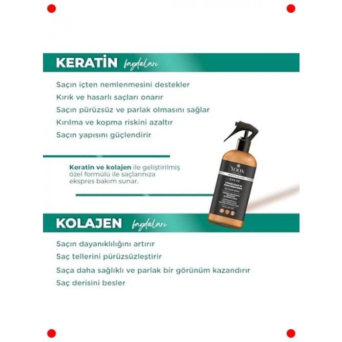 Kolajen ve Keratin İçerikli Vegan Saç Spreyi 250ml