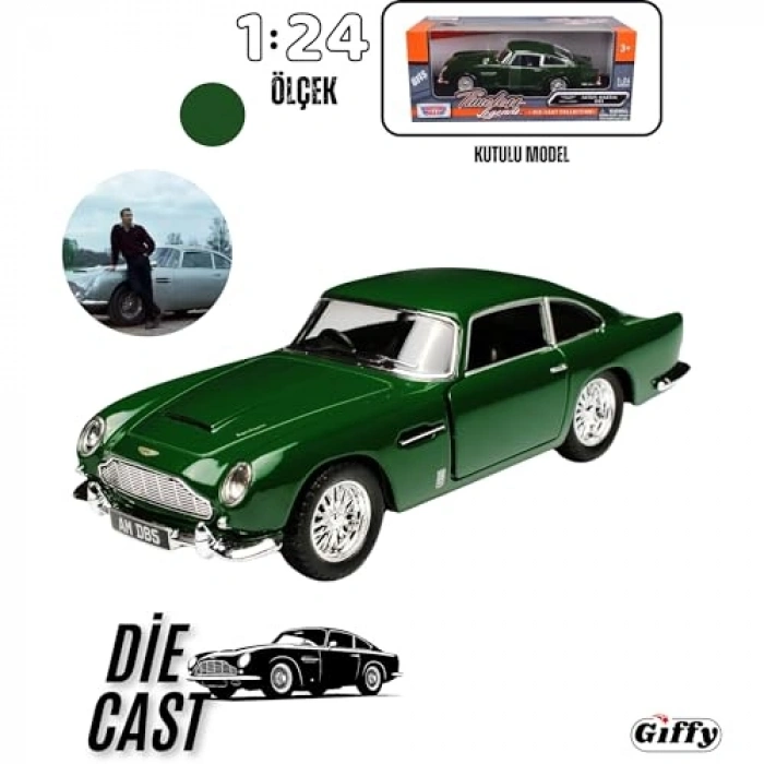 Koleksiyonluk Model Araba, 1:24 Ölçek, Bej ve Yeşil