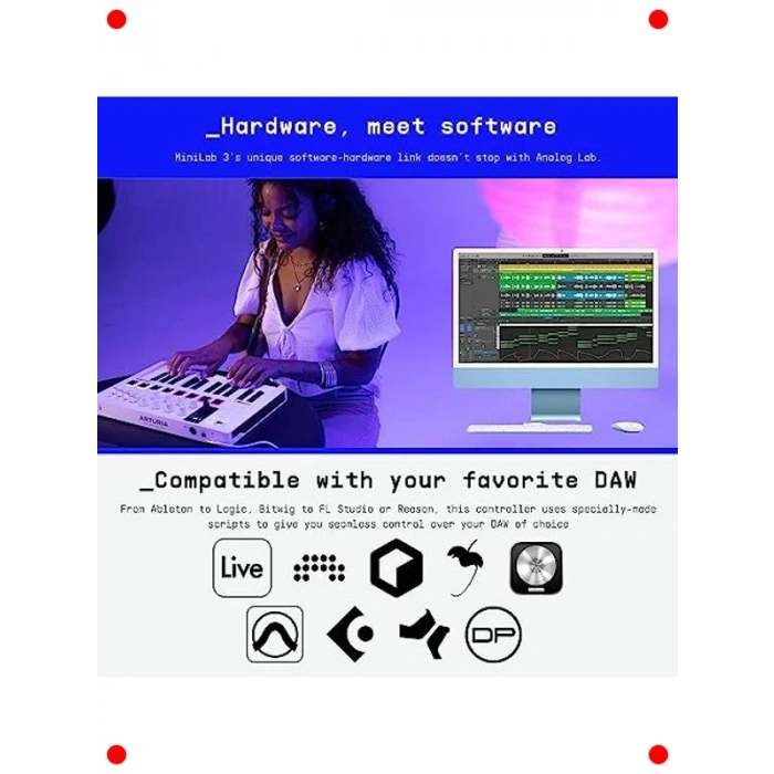 Kompakt MIDI Kontrolcü Klavye (Derin Siyah)