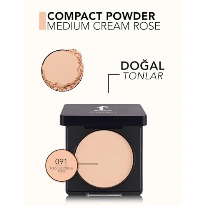 Kompakt Pudra MEDIUM CREAM ROSE - Yarı mat bitişli ve ince yapılı