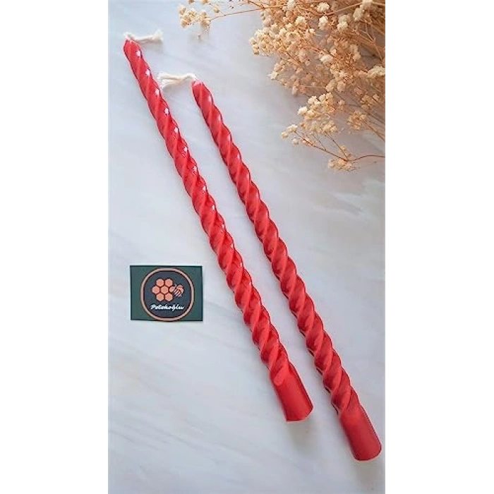 Konik Burgulu Balmumu Şamdan Mumu, Doğal Petek Balmumu Seti