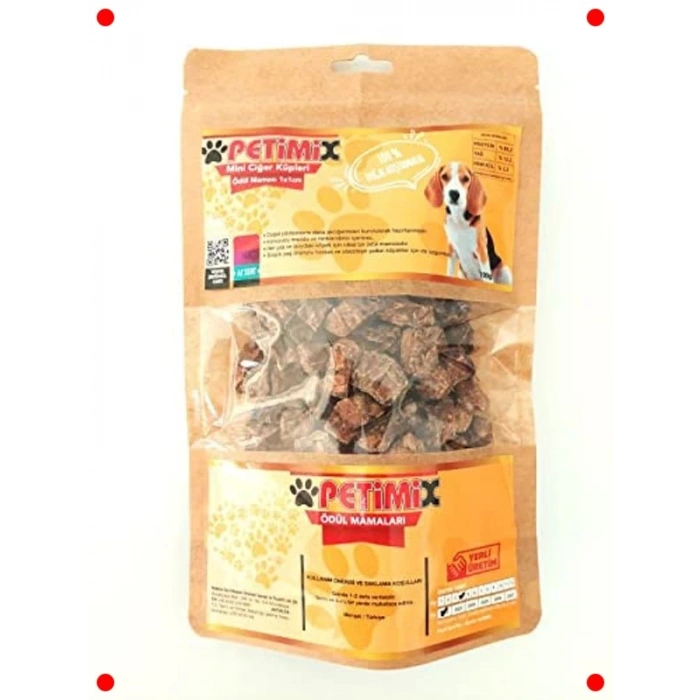Köpek İçin Mini Ciğer Küpleri Ödül Maması 100g