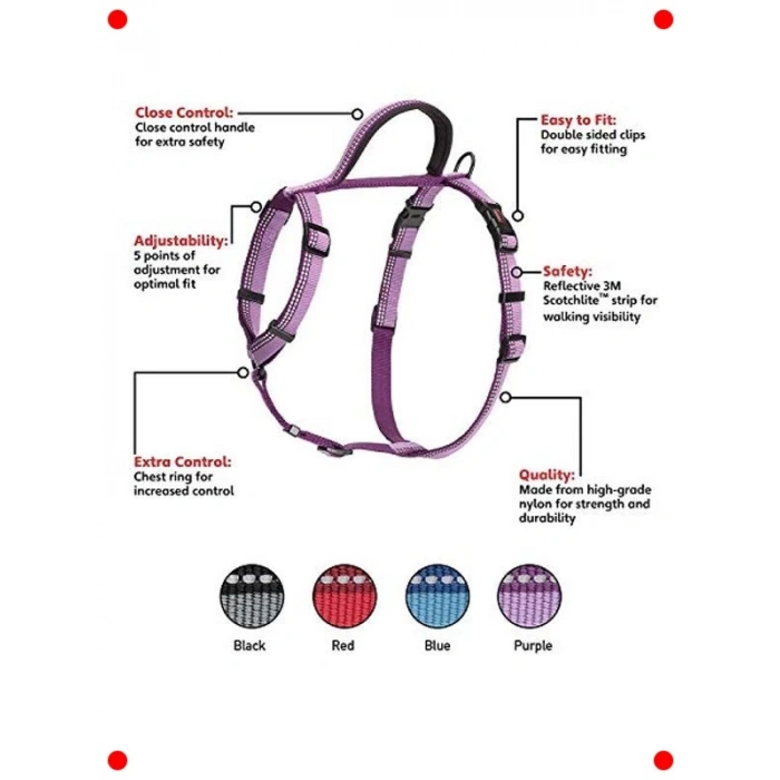 Köpek Yürüyüş Göğüs Tasması - S Beden Mor