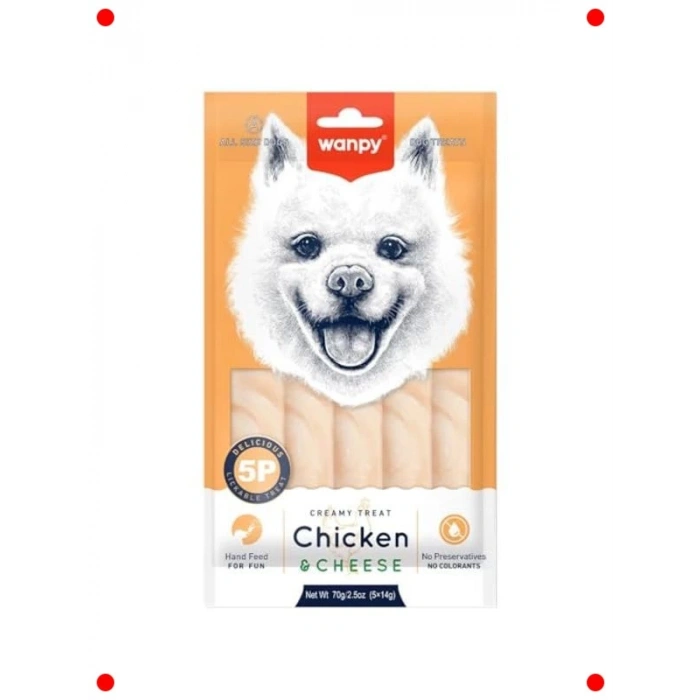 Köpekler İçin Tavuklu Peynirli Krema Ödül - 5 x 14 Gr