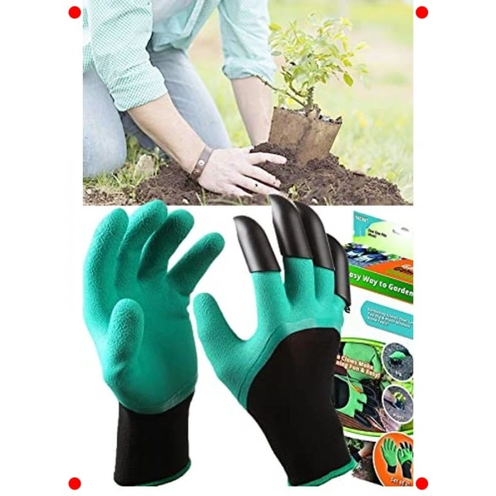 Korumalı Bahçe Eldiveni Pratik Toprak İşleri İçin