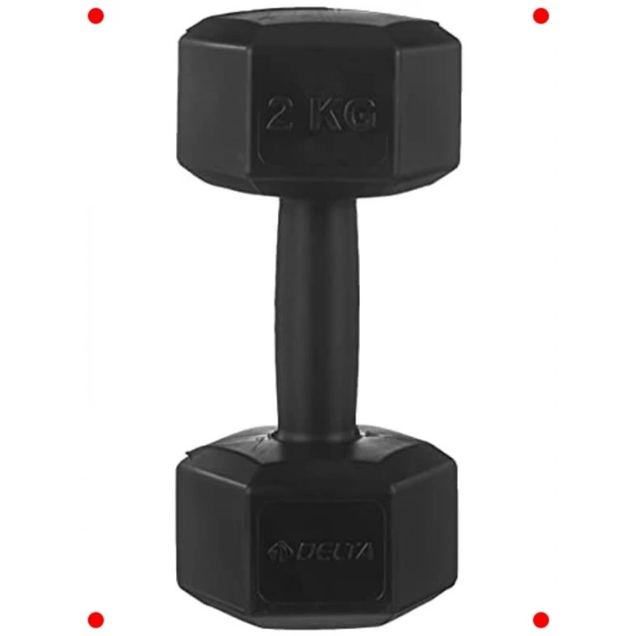 Köşeli Plastik Dambıl Seti - 2x2 KG Siyah