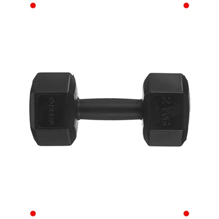 Köşeli Plastik Dambıl Seti - 2x2 KG Siyah