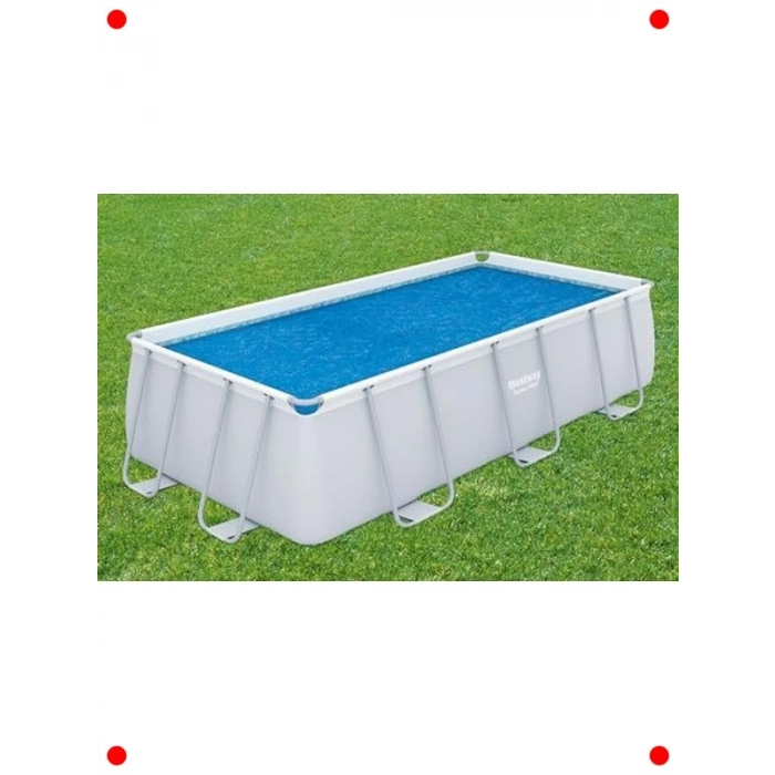 Köşeli Solar Havuz Brandası - 380x180 cm Mavi