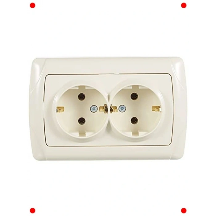 Krem İkili Topraklı Priz, Şık ve Güvenli