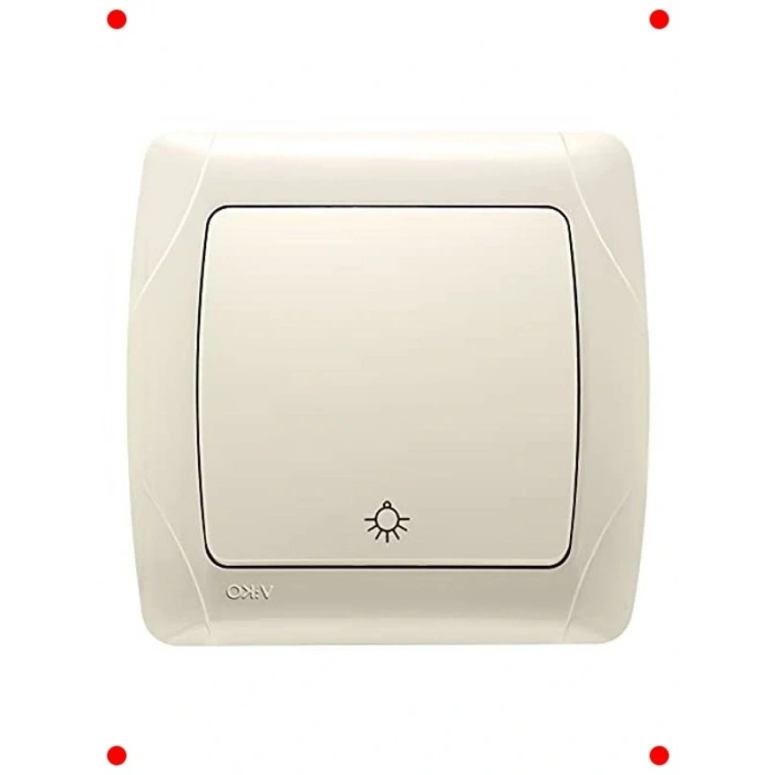 Krem Renk Tekli Işık Anahtarı