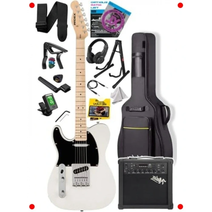 Krem Tele Stil 25W Amfili Elektro Gitar