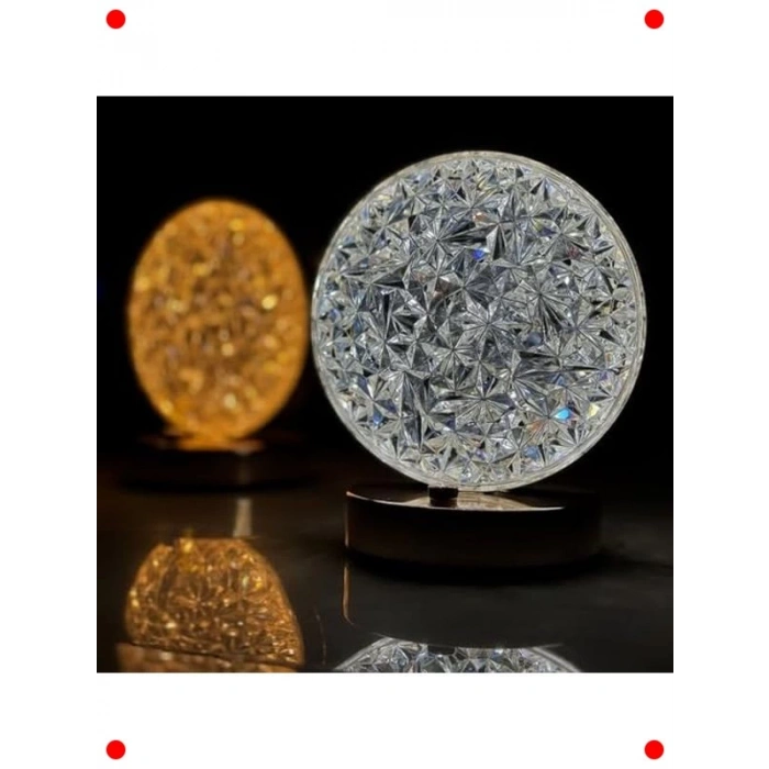 Kristal Dokunmatik Masa Lambası, 3 Mod Renkli LED