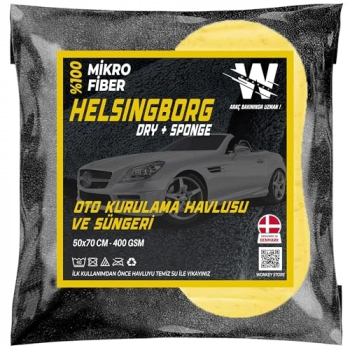 Kroko Süngeri ve Araç Kurulama Havlusu Seti