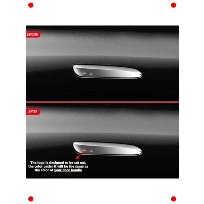 Krom Dekoratif Kapı Kolu Sticker Seti