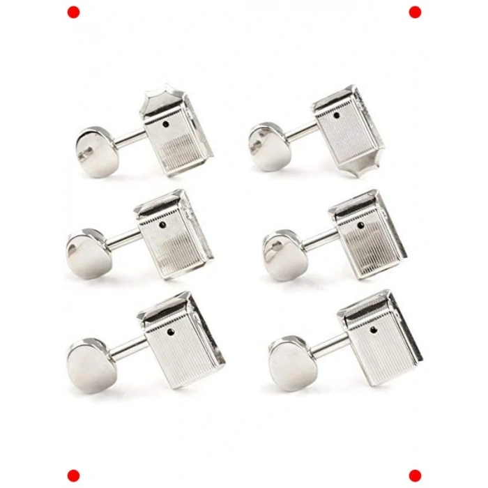 Krom Kaplama Gitar Akort Mekaniği - 6 Sol, 18:1 Oran