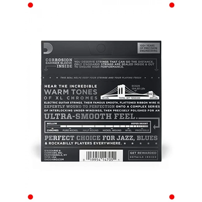 Krom Kaplı Hafif Elektro Gitar Teli Seti (12-52)