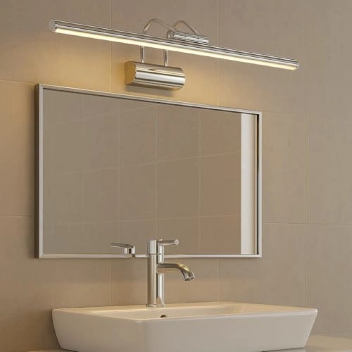 Krom Kasa LED Flüt Aplik, 6W, 3200K Gün Işığı, Duvar İçin