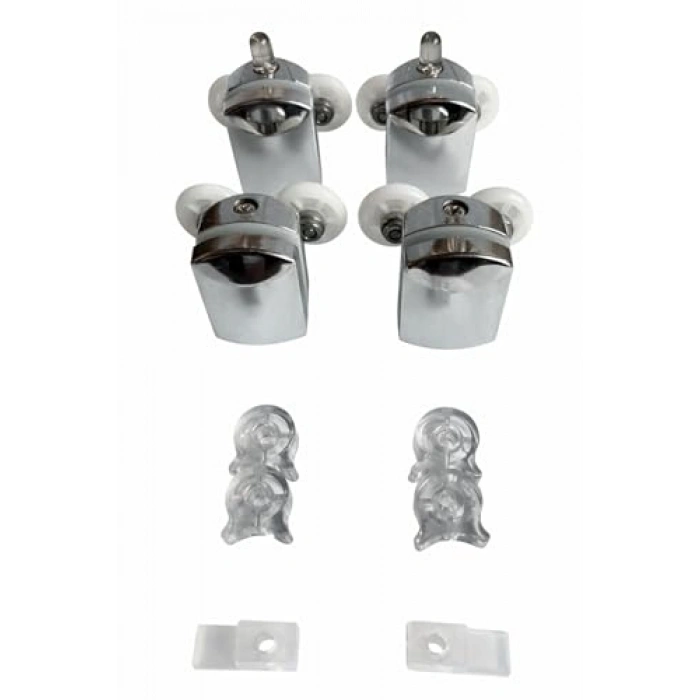 Krom Renkli Cam Duşakabin Tekerleği, 4lü Set
