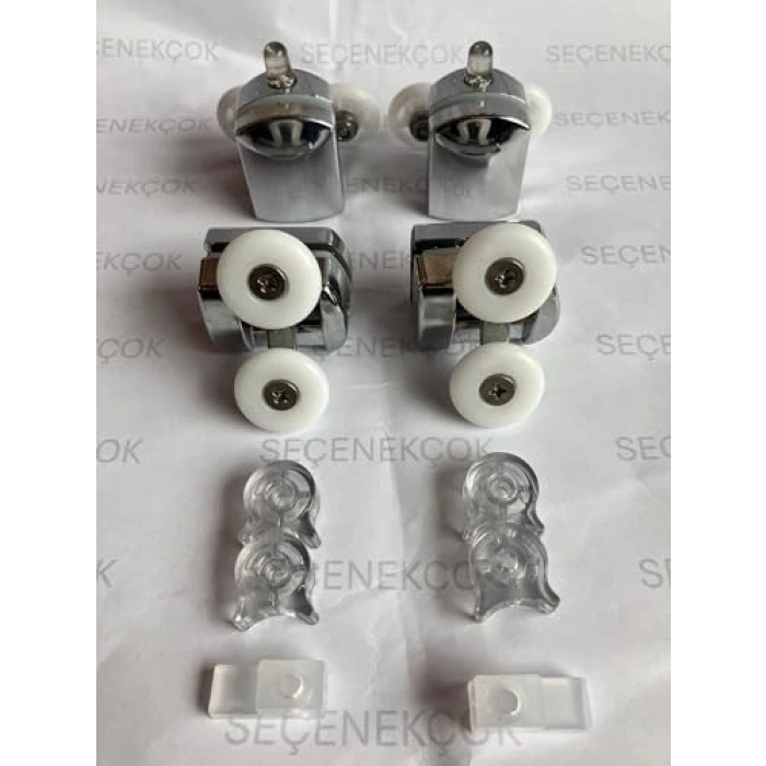 Krom Renkli Cam Duşakabin Tekerleği, 4lü Set