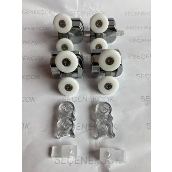Krom Renkli Cam Duşakabin Tekerleği, 4lü Set