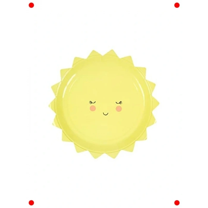 Küçük Boy Güneş Tasarımlı Parti Tabağı