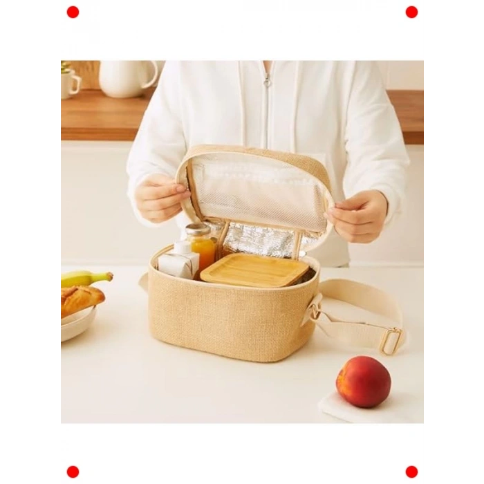 Küçük Boy Jüt Soğuk Tutan Çanta (23x16x15cm)