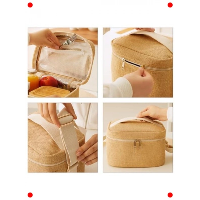 Küçük Boy Jüt Soğuk Tutan Çanta (23x16x15cm)