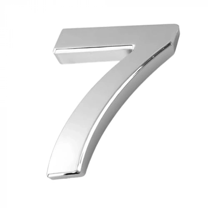 Küçük Boy Yapışkanlı Kapı Numarası, 50 mm Krom Renk