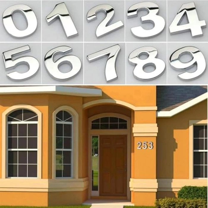 Küçük Boy Yapışkanlı Kapı Numarası - 50 mm, Numaralar
