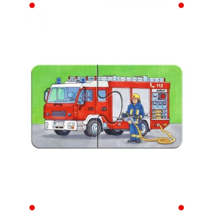 Küçük Çocuklar İçin 9x2 Parça Araç Yapboz Seti