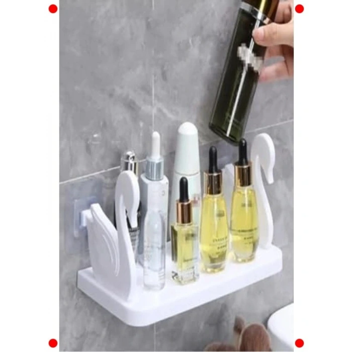 Kuğu Tasarımlı Yapışkanlı Duvar Rafı