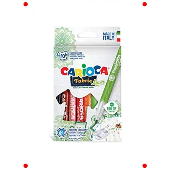 Kumaş Boya Kalemi Seti, İnce Uçlu, 10 Renk