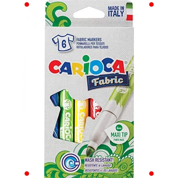 Kumaş Boya Kalemi Seti, Maxi Boy, 6 Renk, Keçeli