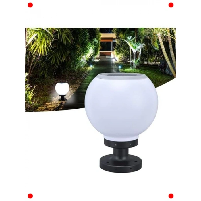 Küre Hibrit Solar LED Bahçe Lambası - Uzaktan Kumandalı