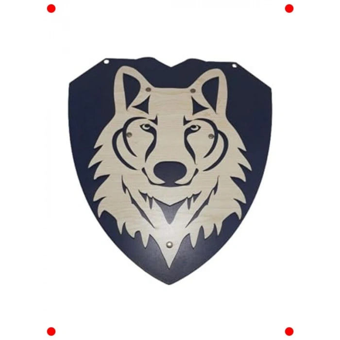 Kurt Başlı Ahşap Kılıç ve Kalkan Seti