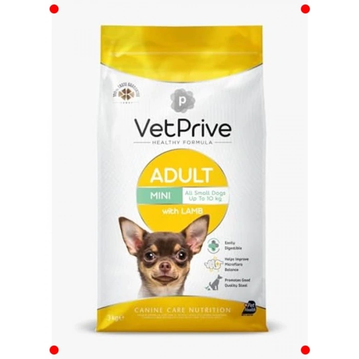 Kuzu Etli Yetişkin Mini Irk Köpek Maması 3 Kg