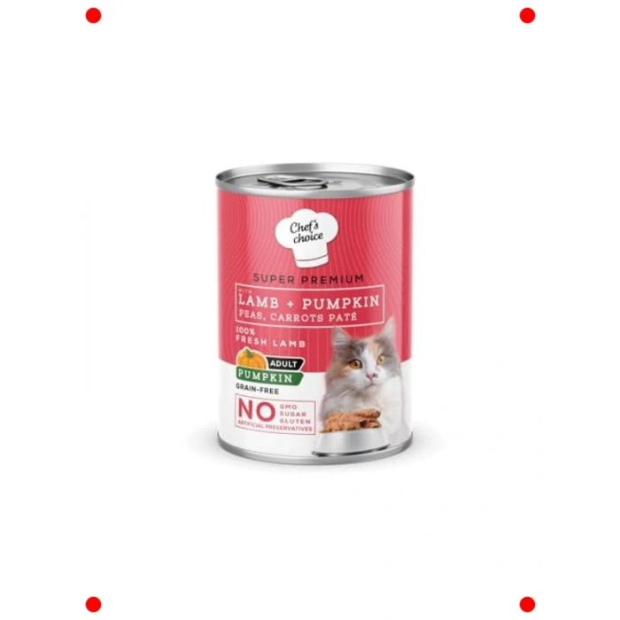 Kuzu ve Balkabaklı Yetişkin Kedi Yaş Maması 12x400g