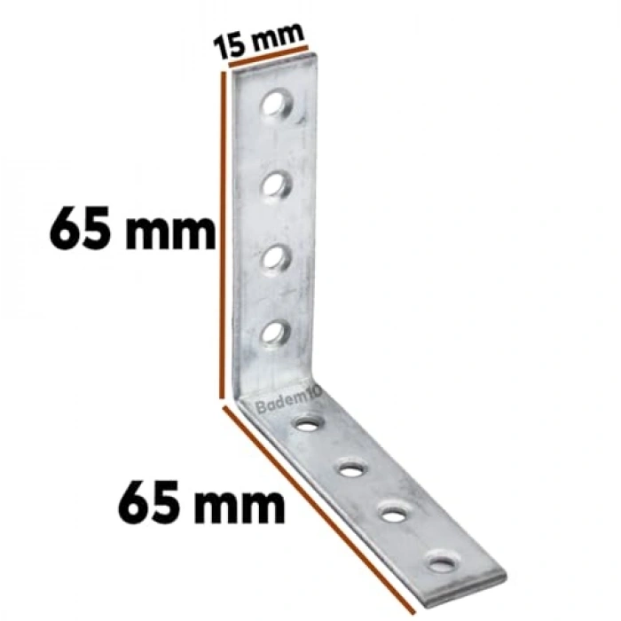 L Der Bağlantı Sabitleme Gönye 65x65x15 mm 25 ADET